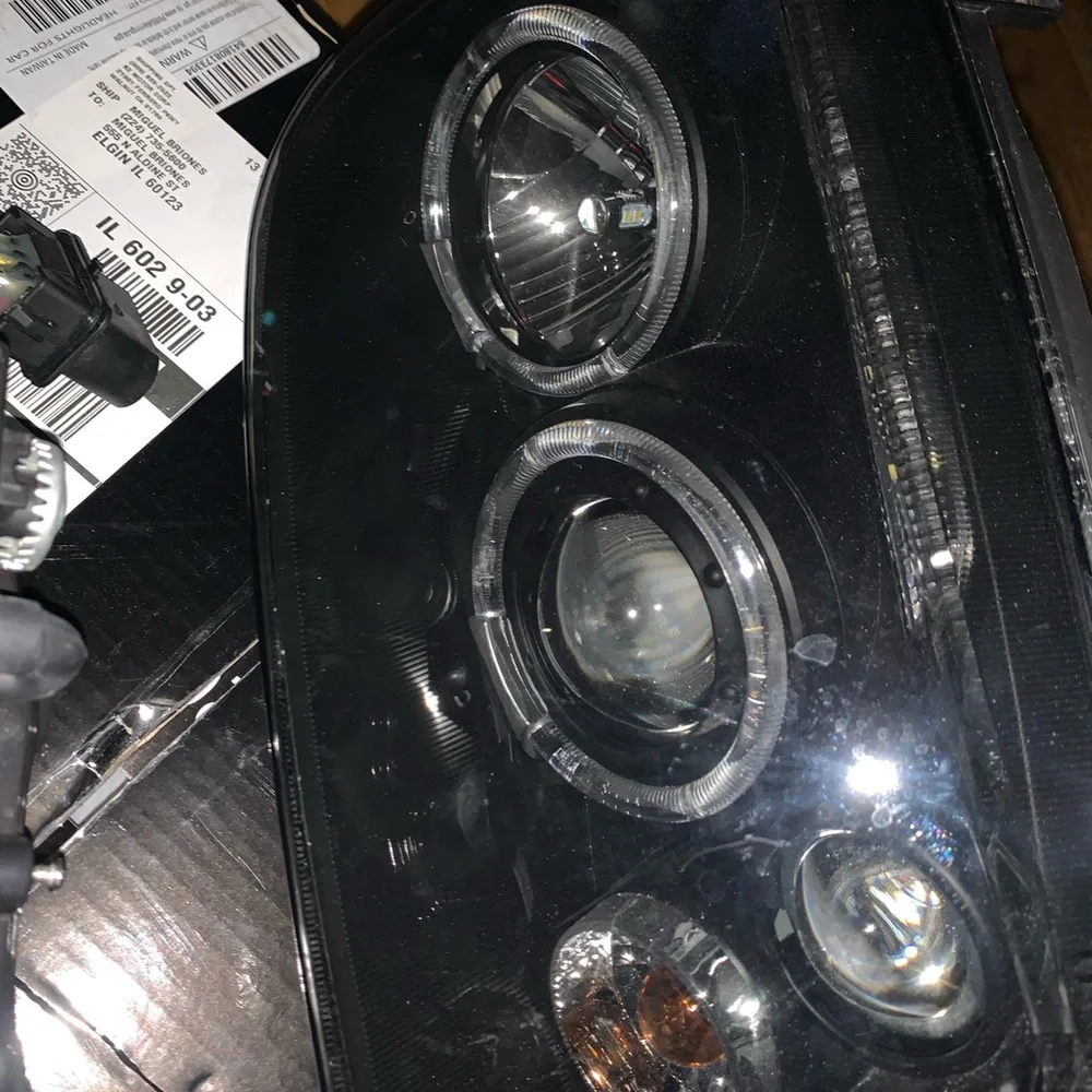 Jetta smoked halo headlights with HID lights influded . For 2001-2003 Jetta